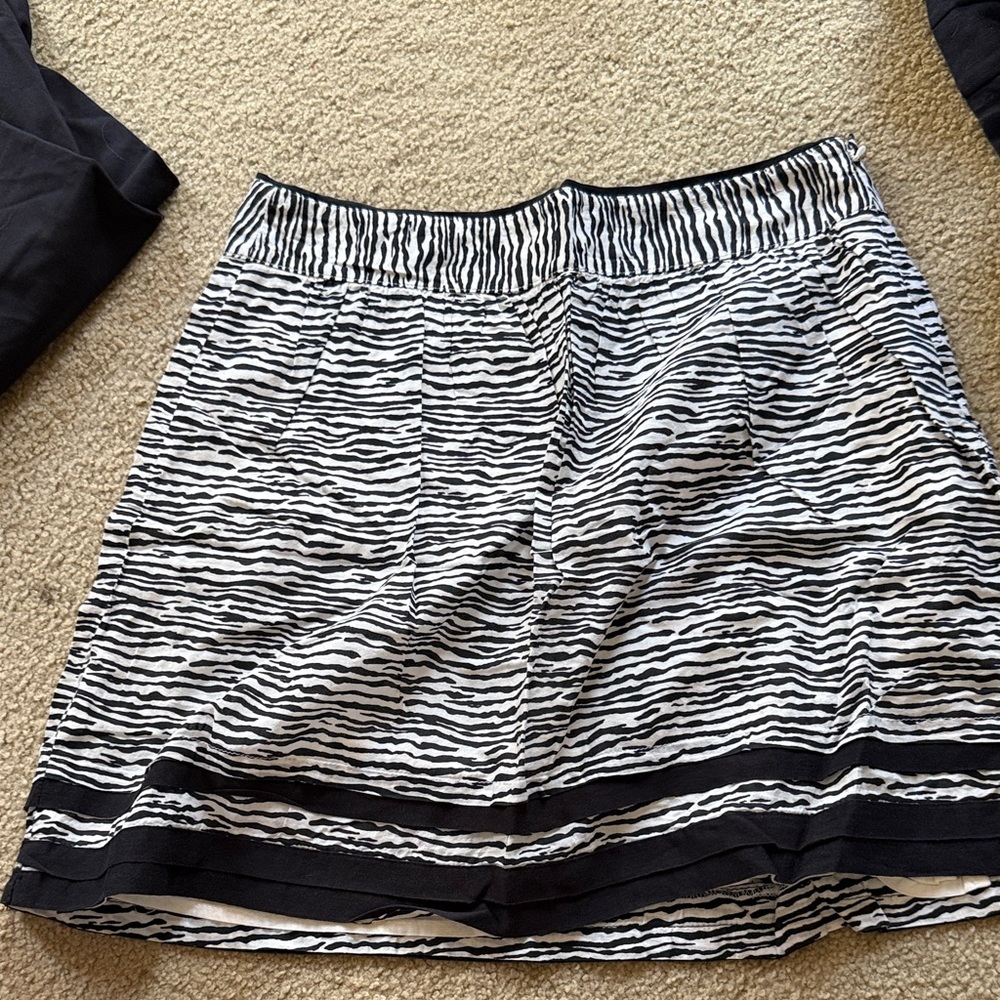 LOFT Zebra Print A-Line Skirt